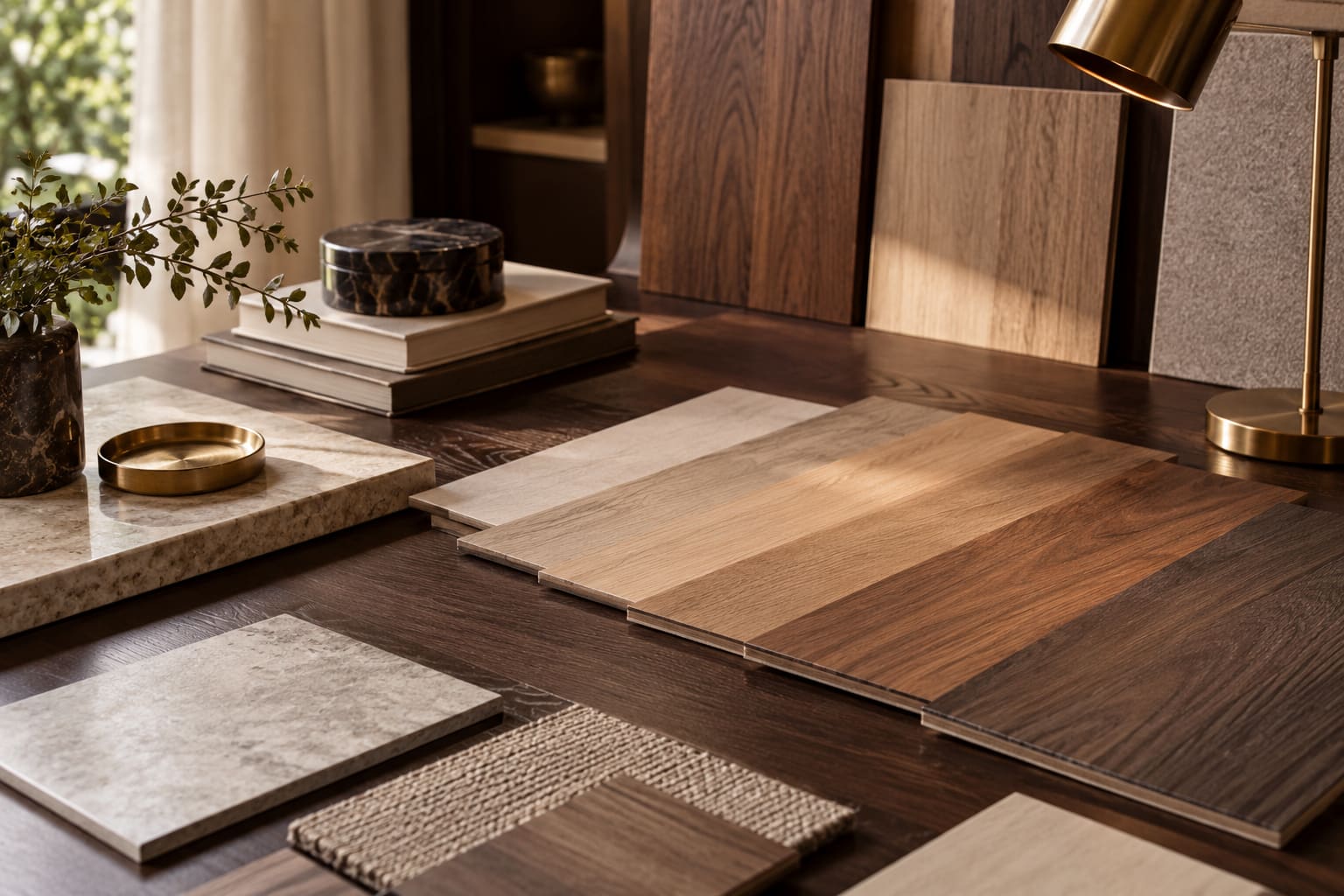 Tarkett Flooring Collection Research — AI-generated editorial illustration; not a named-brand product or completed client project