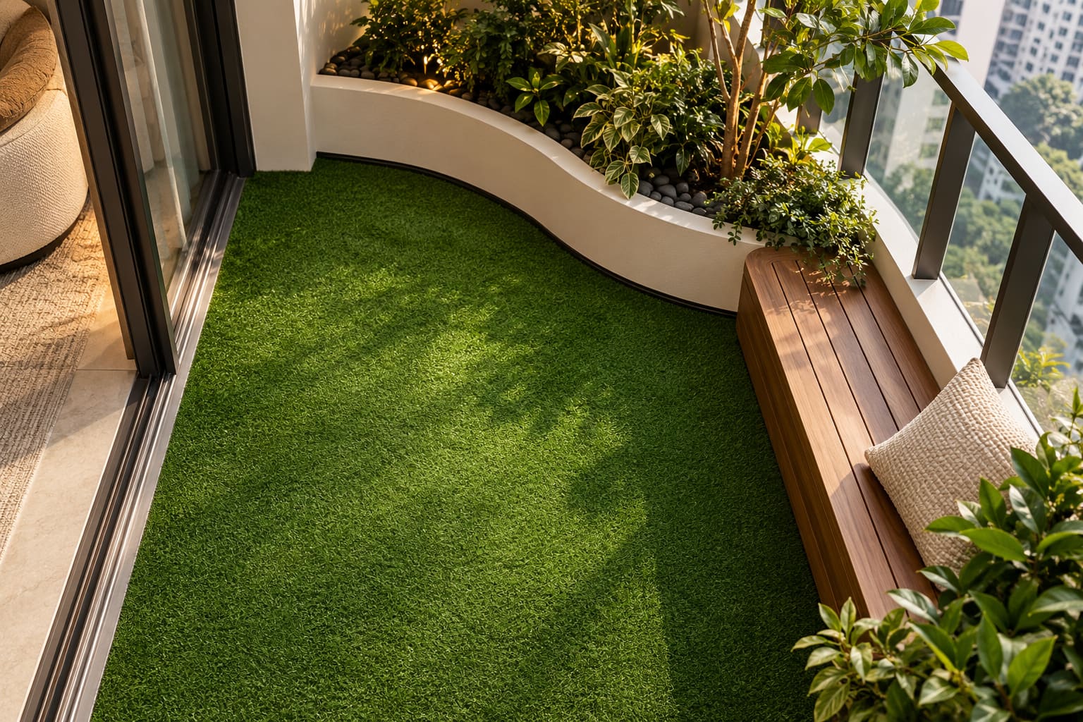 Artificial Grass Joins, Direction & Edges — AI-generated editorial illustration; not a named-brand product or completed client project