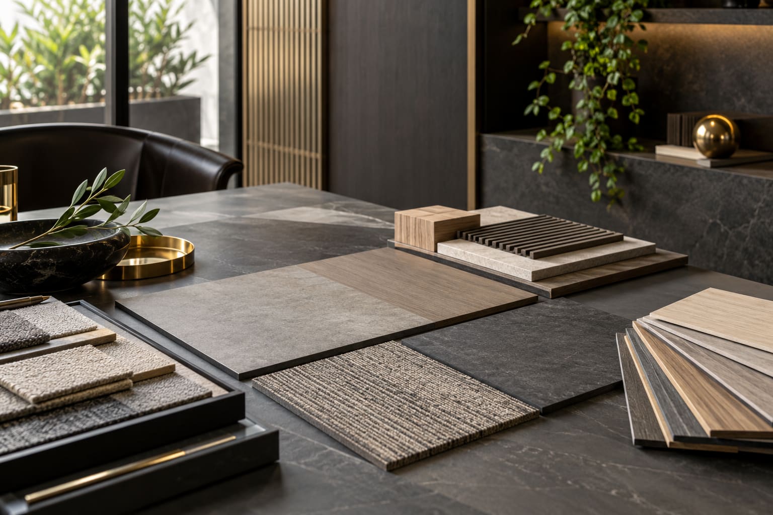 Forbo Flooring Collection Research — AI-generated editorial illustration; not a named-brand product or completed client project